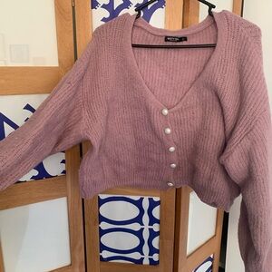 Pink Button-Up Women's Sweater